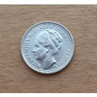 Нидерланды, 10 центов 1937 г., серебро 0.640, Вильгельмина (1890-1948)