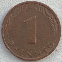 Германия 1 пфенниг 1987 г. D
