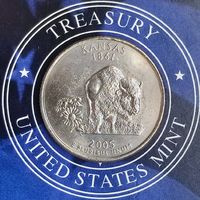 США 25 центов 2005 г. (P). Квотер штата Канзас.