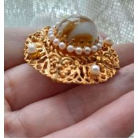 Винтажная брошь. Чехословакия.