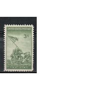 США-1945, (Мих.538 ),  *   , Война, Флаг (одиночка),