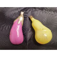 Баклажан и груша. Елочные игрушки одним лотом. 1950-е