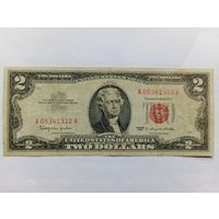 США 2 $ 1963 г. - красная печать