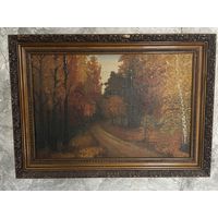 Осенний пейзаж х/м подпись