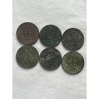 Польша 6 монет по 5 грошей