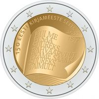 Эстония 2 евро, ND (2022) 150 лет Эстонскому литературному обществу UNC