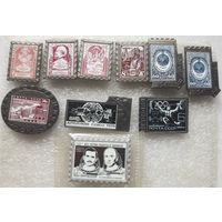 Значки Почта СССР Космос Спорт Ордена Ленин (керамическая вставка). Цена за 10 шт.