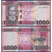 Южный Судан, 1000 фунтов 2024 г., P-W21 (CW, новое название валюты - South Sudan Pounds), UNC