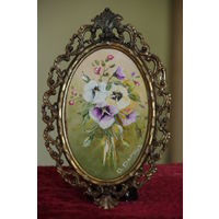 Картина , натюрморт в рамке (  13,5 х 21 см )