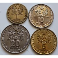 Мавритания Набор 4 монеты (20, 10, 5, 1) 1995-1999 год