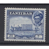 Занзибар /ZANZIBAR 1957** 20c Лодка Султан Халифа бен Харуб Занзибарский