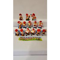 Киндер Полная коллекция Гномы мастеровые 10штук. ПЛЮС 4 ВАРИАНТНЫЕ ФИГУРКИ. Коллекционное состояние.