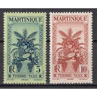48.FrK. Франция. Колонии. Мартиника. Доплатные марки. Фрукты. 1933 г. 5C, 10C.  Mi.##12-13.