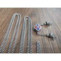 Цепочка с подвеской (украшение). Серебро 84