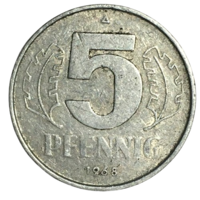 Германия - ГДР 5 пфеннигов, 1968