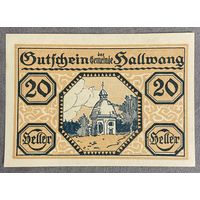 Нотгельд Австрия Хальванг, 20 геллеров 1920 год