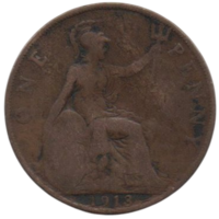 Соединённое Королевство Великобритания и Ирландия. 1 пенни 1913