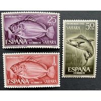 Испанские колонии. Сахара 1963. Рыбы 3 марки 253-255