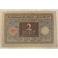 Банкнота 2 марки 1920 год. С рубля без МЦ. С рубля без МЦ.