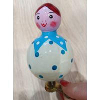 Елочные игрушки, стекло, неваляшка, девочка в платке