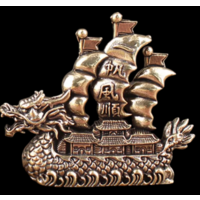 Статуэтка миниатюра Корабль Дракон Латунь