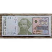 Werty71 Аргентина 500 аустралей 1990 UNC банкнота