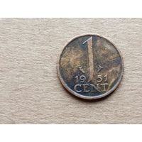 Нидерланды 1 цент, 1951г. (D-107)