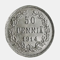 50 пенни 1914 года. S. Unc.