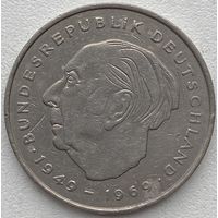Германия 2 марки 1973 г. J. Теодор Хойс. 20 лет Федеративной Республике