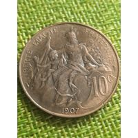 Франция 10 сантимов 1907 г