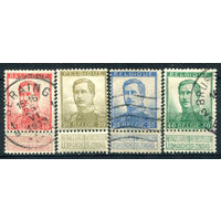 Бельгия - 1912/13г. - король Альберт I в униформе, тип I - 4 марки - полная серия, гашёные, MH [Mi 100 I - 103 I]. #2-Be-42-B-1