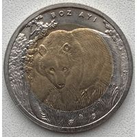 Турция 1 лира 2011 г. Красная книга. Медведь