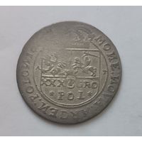 Карона i Ян Казiмiр! Тымф 1663 Львов! Цветы по бокам POL. Очень редкая, но непрочекан...