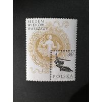 Польша 1965 Блок Mi.37 с маркой "Семь веков Варшаве" (чистый**) марка Mi.1605 каталог 1.50 евро
