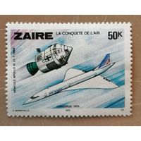 Марка Заир, фауна, серия -- покорение воздуха, 1978 г.