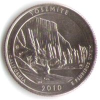25 центов 2010 г. Парк=3 Национальный парк Йосемитский Калифорния Двор Д _UNC