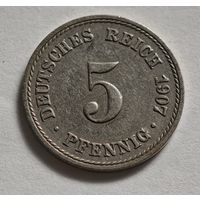 1907 год Германия 5 пфеннигов