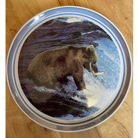 РЕДКОЕ! Настенное панно, тарелка декоративная, блюдо "Медведь" 310 мм. ДФЗ. АУКЦИОН не с рубля.