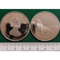 Тристан-да-Кунья 1 крона 2011 год "Субтропический морской котик (остров Найтингейл)"