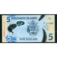 Соломоны 5 dollars 2019 пластик полимер UNC