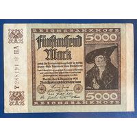 Банкнота 5000 марок 1922 год. Веймарская республика.