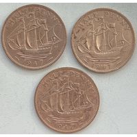 Великобритания 1/2 пенни 1947 г. Цена за 1 шт.