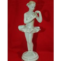 Балерина с цветком, Вербилки, Фарфор,в Люксе!!!не частая в сохране статуэтка
