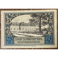 Нодгельд 75 пфеннигов 1921 год. Шнайдемюль. Веймарская республика