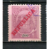 Португальские колонии - Мозамбик (Comp de Mocambique) - 1911 - Слоны с гербом и надпечатка REPUBLICA 200R - [Mi.73] - 1 марка. Гашеная.  (Лот 18HY)-TG3P47
