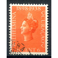 Нидерландские колонии - Кюрасао - 1938г. - 40 лет правления королевы Вильгельмины, 6 с - 1 марка - гашёная [Mi 161]. #3-WB-101-A-1