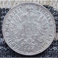 Австро-Венгрия 1 флорин 1877 года, UNC. Серебро! Сторгуй за свою цену, предложи обмен! Y150