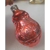 Игрушка ёлочная Амфора малиновая, стекло. СССР