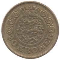 Королевство Дания. 20 крон 1990.