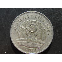 Маврикий. 5 рупий, 1987. С 20 копеек. Распродажа коллекции. Смотрите другие лоты.